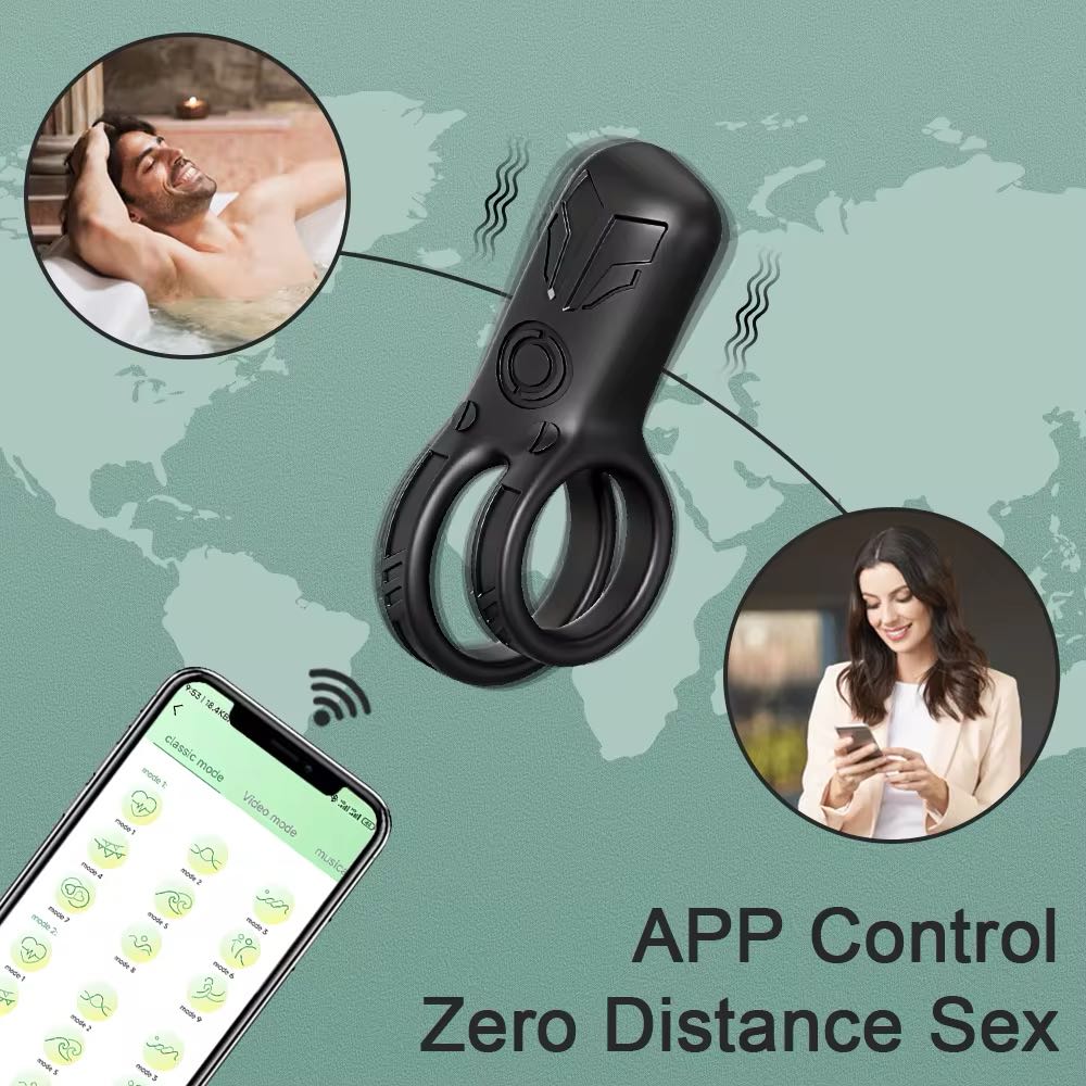 Penisring Vibrator Penis Trainer mit 9 Vielfältige Vibrationsmodi und APP-Steuerung