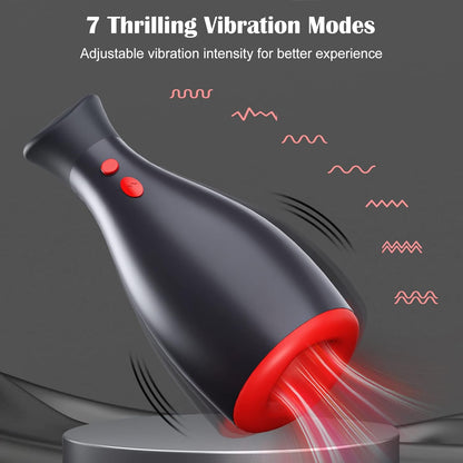 Deep Throat Oral Automatischer Aufblasbarer Masturbatoren mit 7 Vibrationsmodi