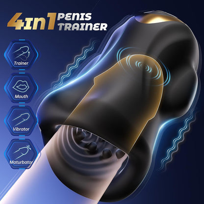 Elektrisch Penistrainer Eichel Stimulator Masturbatoren mit 6 Vibrationsstimulationsmodi