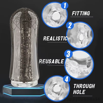 Crystal Masturbators Pocket Pussy Realistisch met 3 wetenschappelijke trainingsmodi 