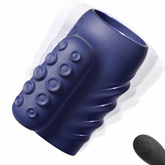 Penistrainer Vibrator Cockring Penishülle Stimulator mit 10 Vibrationsmodi und Fernbedienung