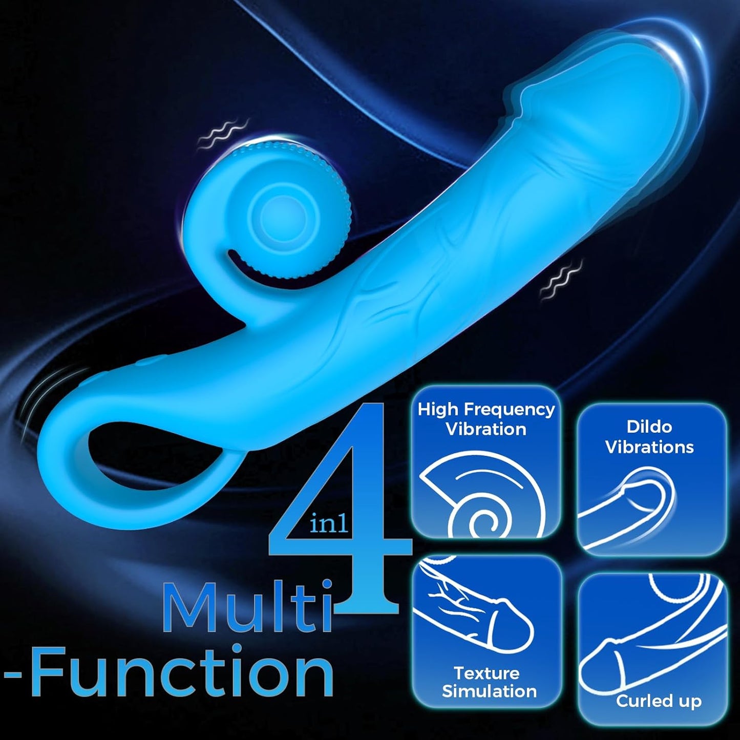 Schneckendesign G-Punkt Vibratoren Dildo mit 10 Klitoris und 10 Vibrationsmodi