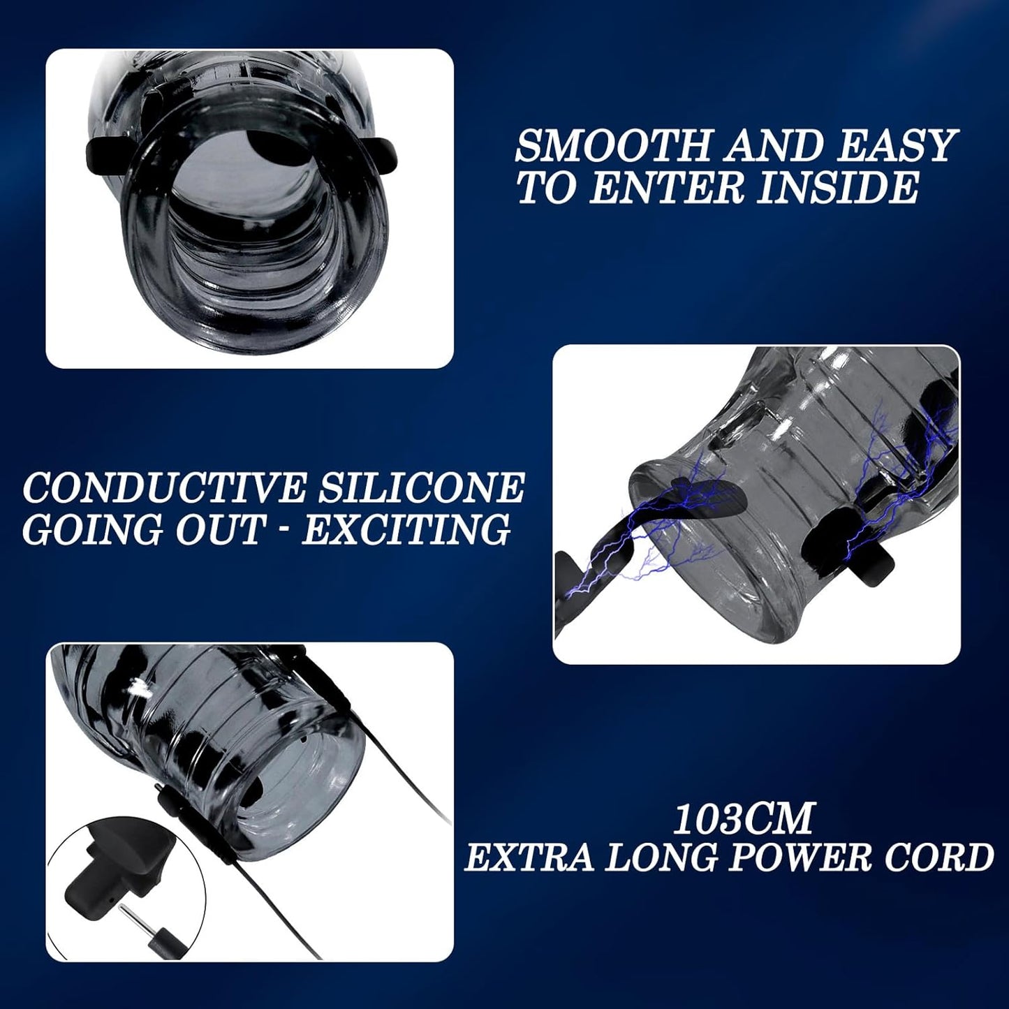 E-stim Extrem Eichel Hülse Penis Trainer Set mit 8 Elektroschock-Modi