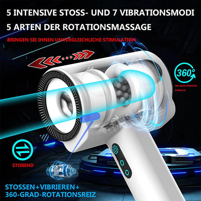 Handsfree elektrische masturbatorbeker met 7 vibratiemodi en 5 telescopische rotatiemodi 