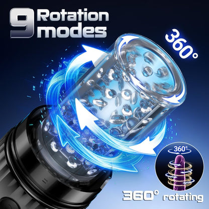 LED-Display Automatischer Masturbator Penispumpe Blowjob mit 9 Rotations & 4 Saug & Leckfunktionen