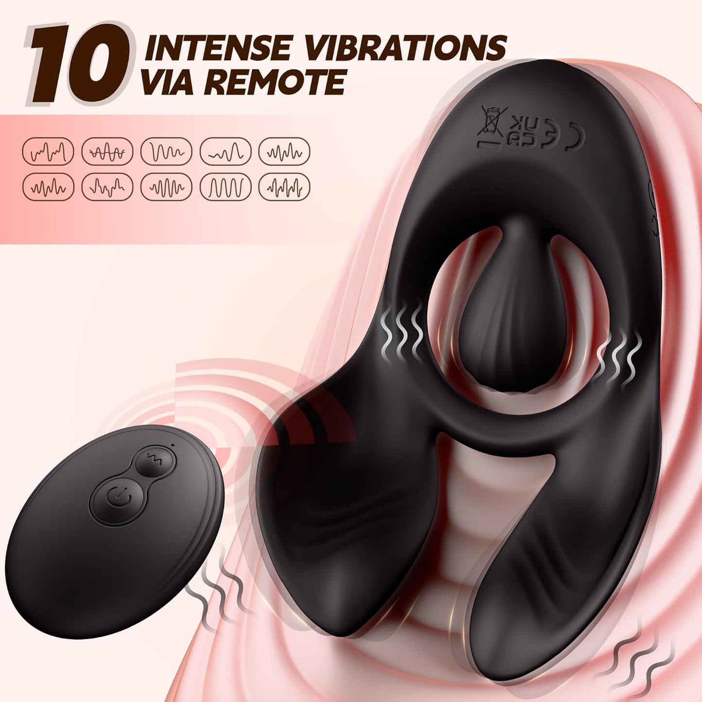 Doppelter Hodenvibrator Penis Trainer Stimulator mit 3 Motoren und 10 Vibrationen