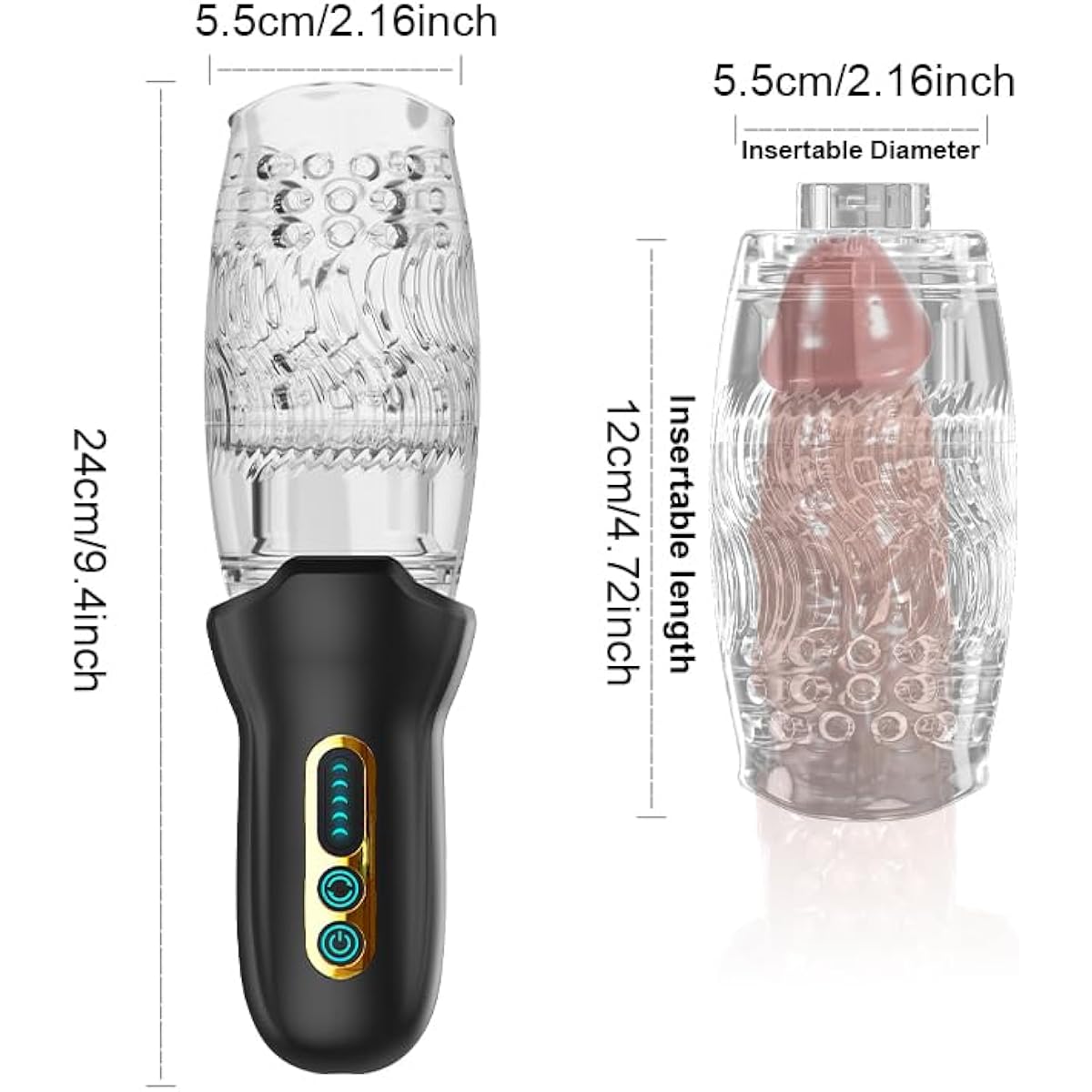 Automatische Masturbator Oral Penistrainer mit 10 Vibrationen & 5 Stoß-Rotationen