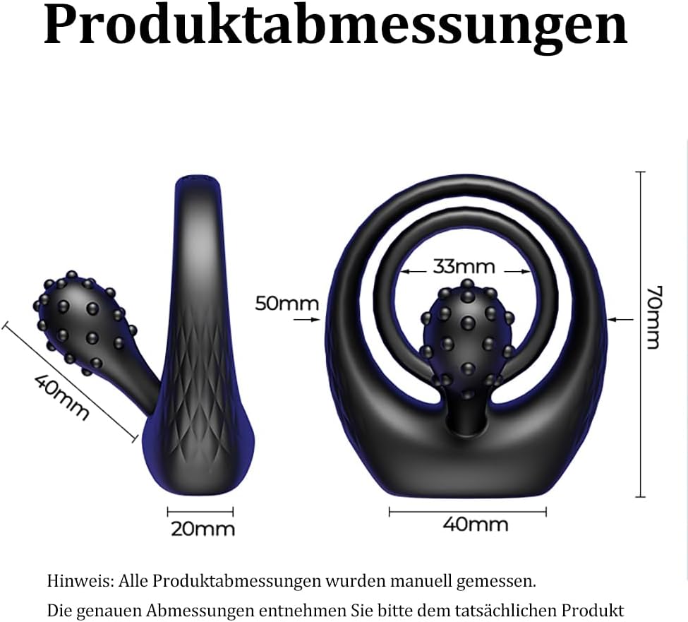 360° Verstellbarem Doppelter Cock Ring Penistrainer Vibrator mit 9 Vibrations