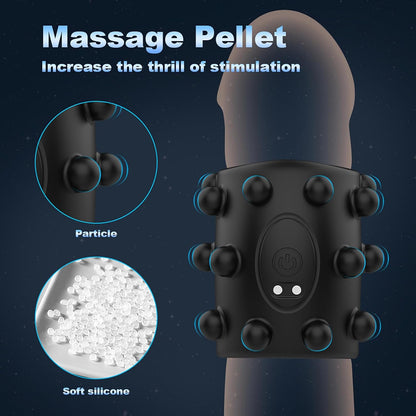 360° weiche Perlen Penisring Vibrator Penishülle Sleeve Cockring mit 10 Vibrationen