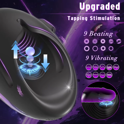 Eicheltrainer Penisvibrator Übungsgerät Stroker mit 9 Vibrations und Schlagmodi