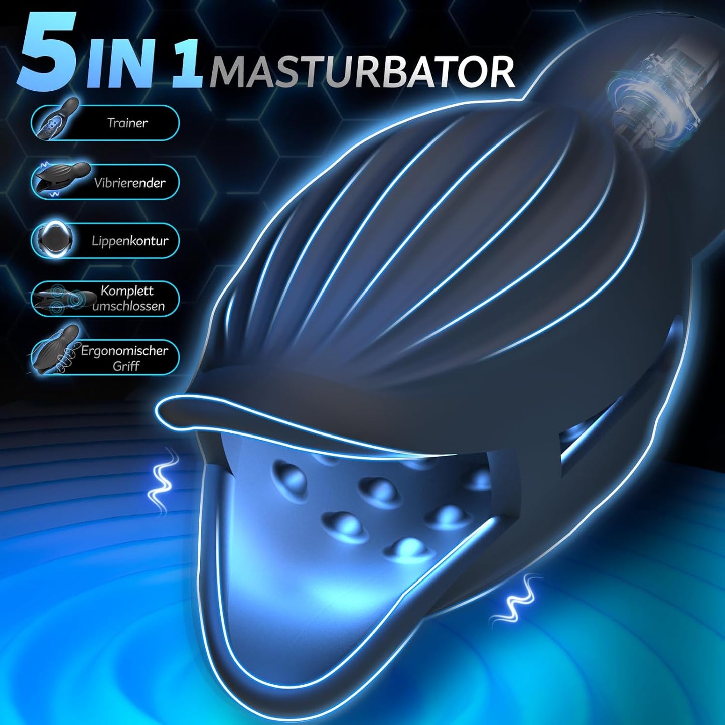 Elektrischer Penistrainer Vibrator Masturbator mit 10 Vibrations und Stimulationsmodi