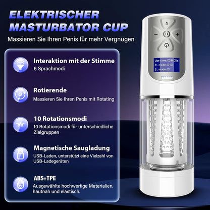 Tragbarer 3 in 1 Automatik Masturbator mit 7 Saugmodi & Rotationsmodi & Zunge lecken