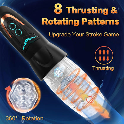 Sumeber Masturbator Masturbieren mit 10 Vibrations & 8 Rotations- und Teleskopmodi