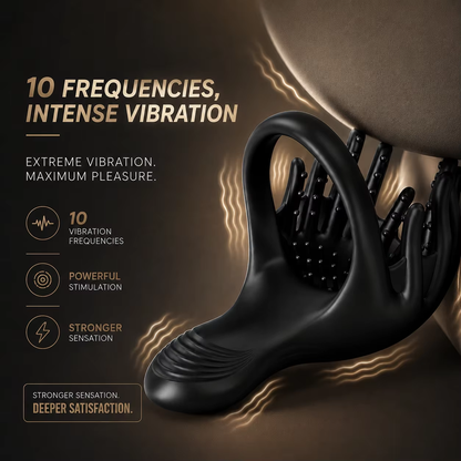 Tragbarer Hoden Dammmassagegerät Penistrainer Vibrator Cockring mit 10 Vibrationsmodi