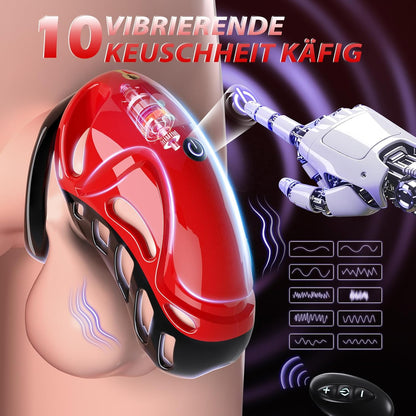 Chastity Cage Peniskäfig Keuschheitskäfig Penisringe mit 10 Vibrationsmodi