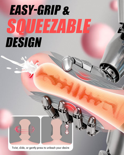 Zusammendrückbarer Taschenpussy Stroker Blowjob Masturbator mit 8 Vibrations & Saugmodi