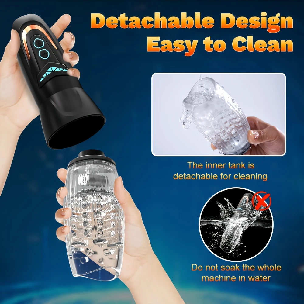 3 IN 1 Automatischer Masturbator  mit 10 Vibrationen 8 Stoß & Drehmustern