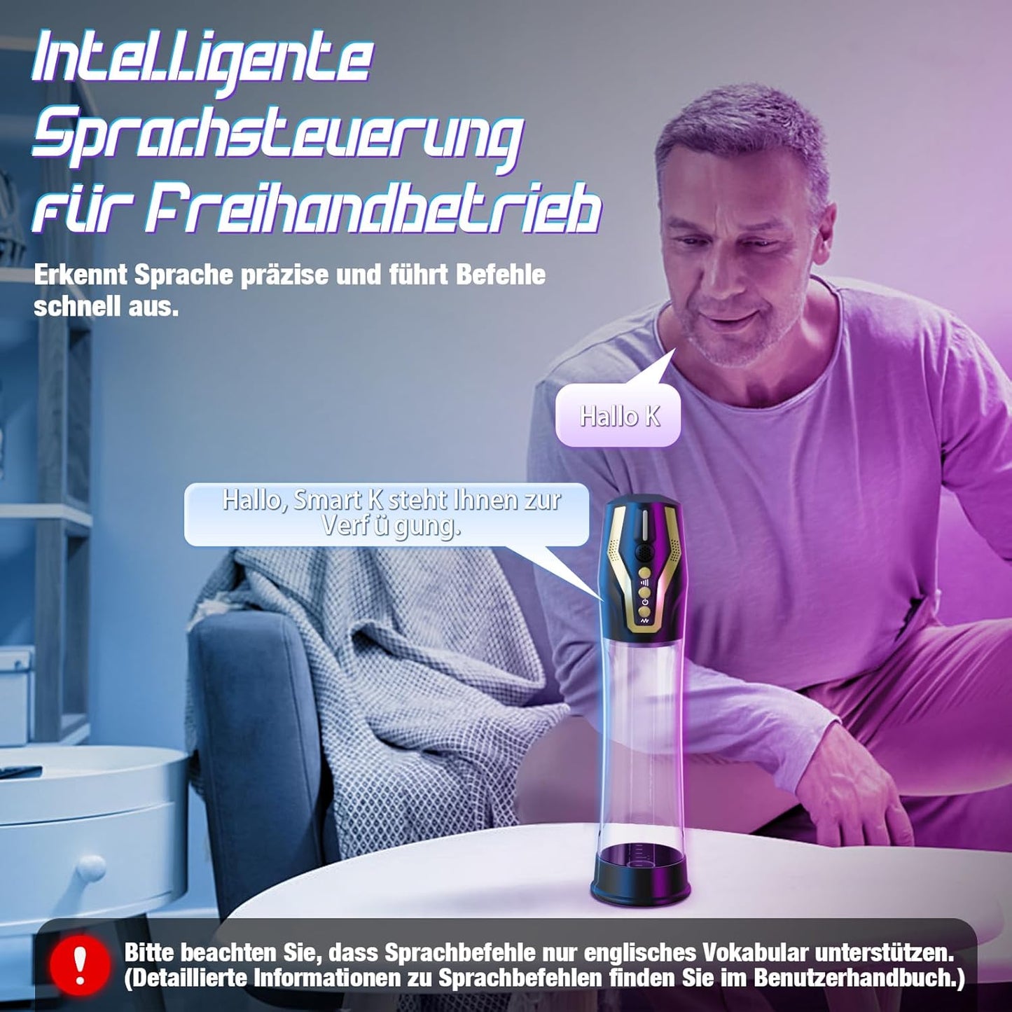 Elektrische Penispumpe Penisvergrößerung Masturbator  mit 4 Saugstufen & Trainingsmodi