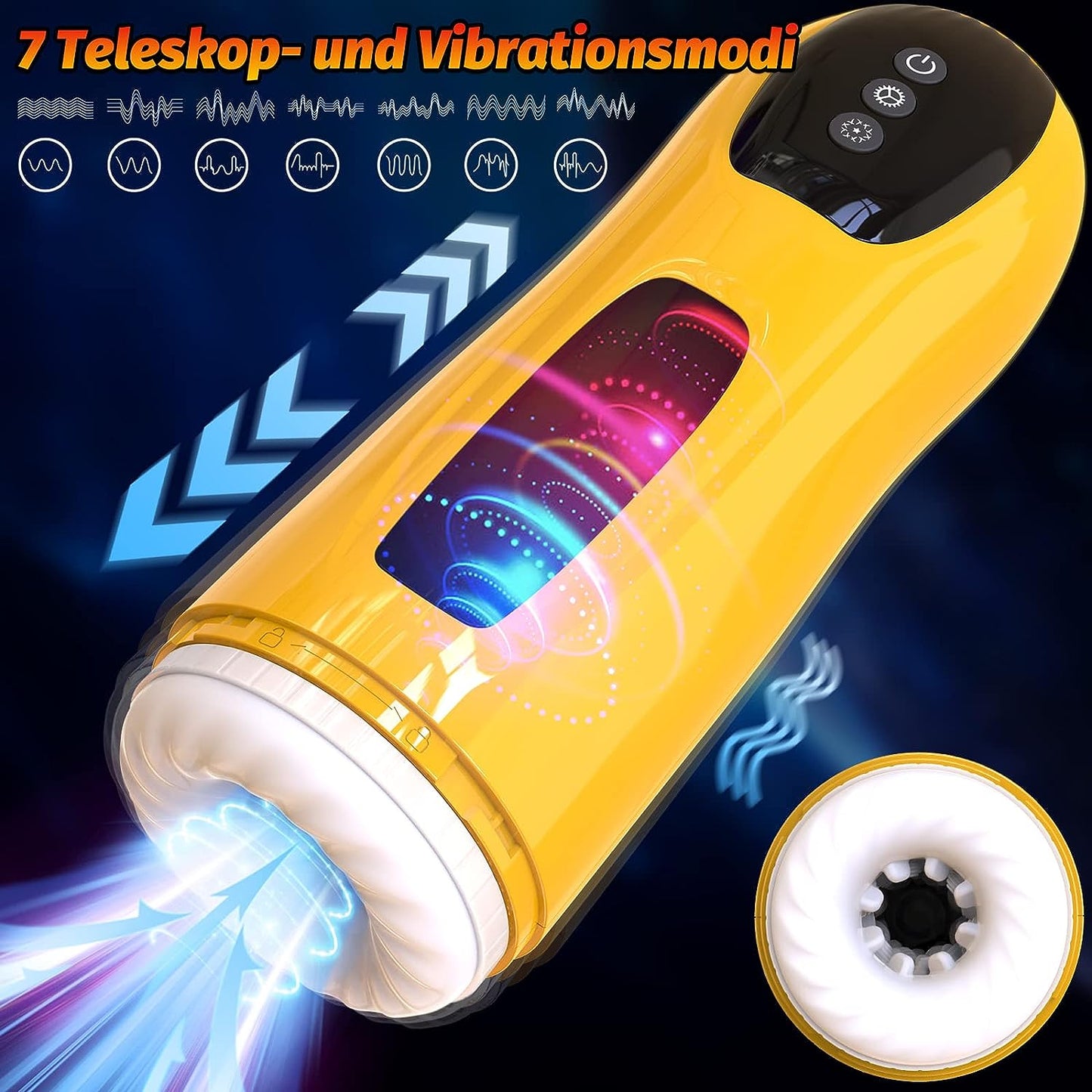 One-Touch-Burst-Modi Elektrischer Masturbator 7 Teleskopischen