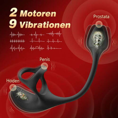 Anal Plug kugelförmiger Vibrationsstimulator mit Penisringe