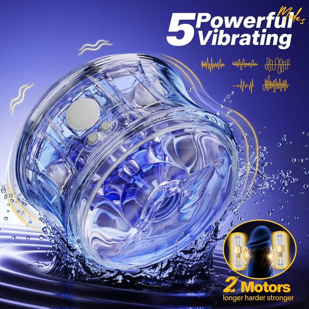 Tragbarer Pulse Penistrainer Vibrator Stroker Blowjob Masturbator mit 5 Vibrationsmodi