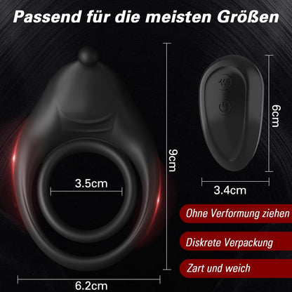 Dual Penisringe Dehnbarer Vibratorensets Penis Stimulation mit 10 Stark Vibrationen