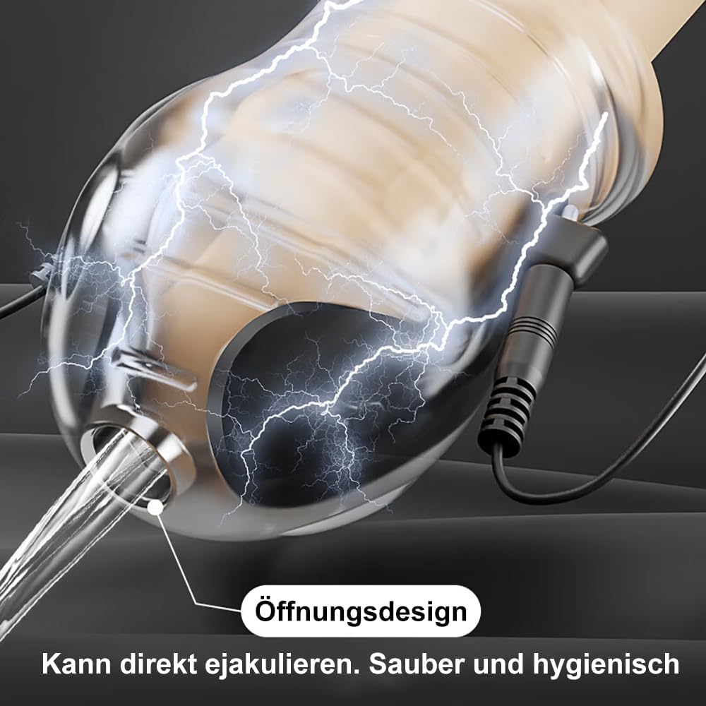 Elektro Shock Eichel Hülse Penistrainer Stimulator mit 8 Modi und 19 Stufen Strömung