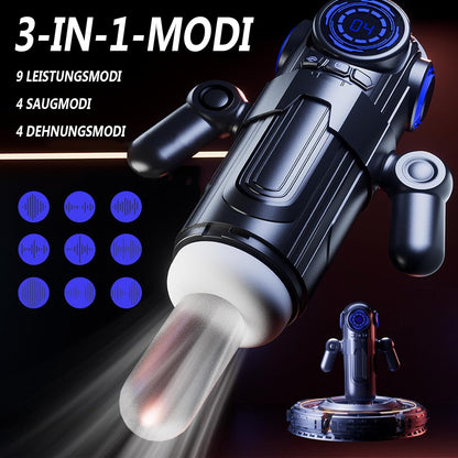 Elektrischer Masturbator Stroker Blowjob mit 4 Teleskopfunktion & 9 Vibration & 4 Saugen
