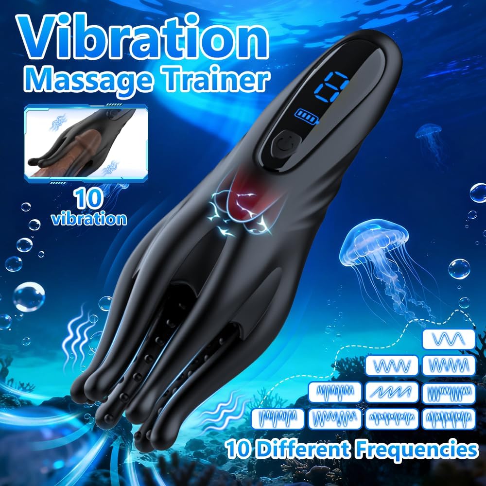 LED-umwickelter Penistrainer Tentakel Vibrator Stroker mit 10 Vibrationsmodi