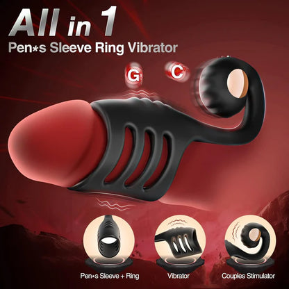 All in One 360° Umwickelter Penis Trainer Penisring mit 10 Vibrationen