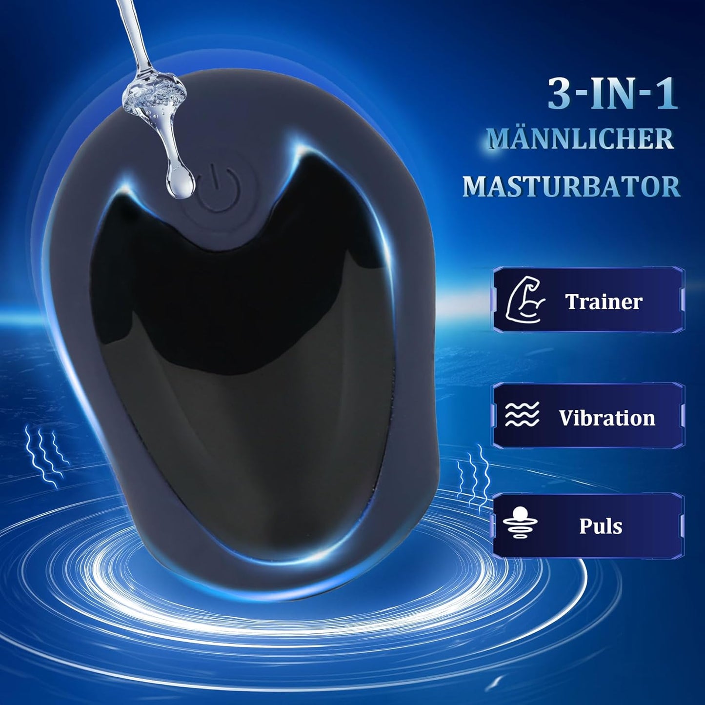 LCD Display Elektrische Penistrainer Eichel Stimulator mit 10 Vibrationsmodi