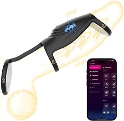 Elektrische Penisringe Masturbieren Massagegerät Penishülle mit 10 Vibrationsmodi