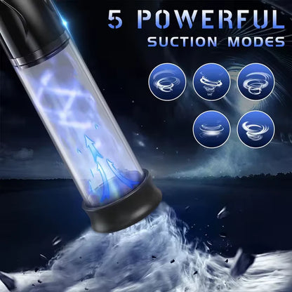 2 IN 1 Elektrische Penis Vakuumpumpe Masturbatoren mit 5 leistungsstarken Saugmodi