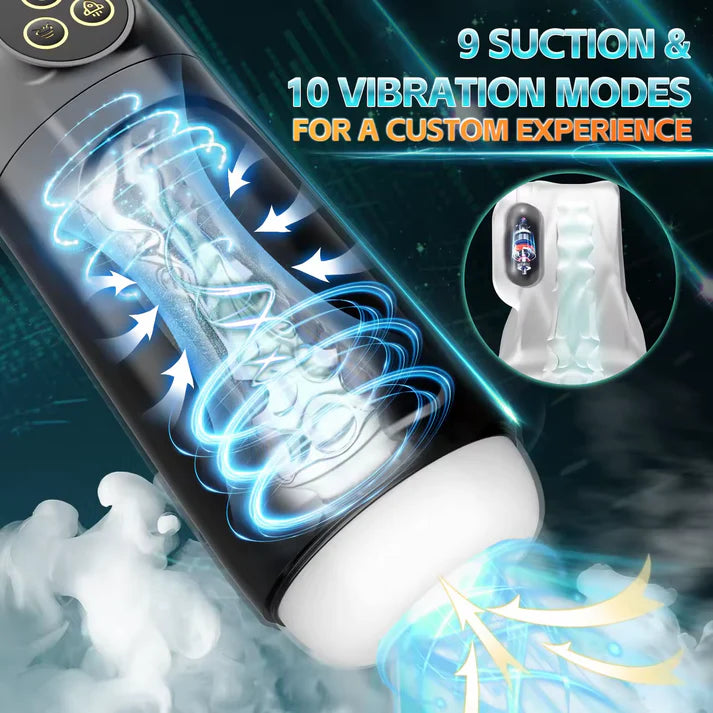 3 IN 1 Automatischer Masturbator Penis Stroker Blowjob mit 10 Vibrations und Saugmodi