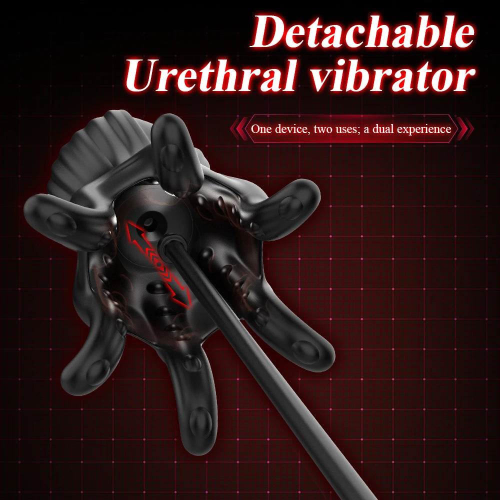 Eicheltrainer Penis Massagegerät Harnröhren Stimulator mit 10 Vibrationsmodi