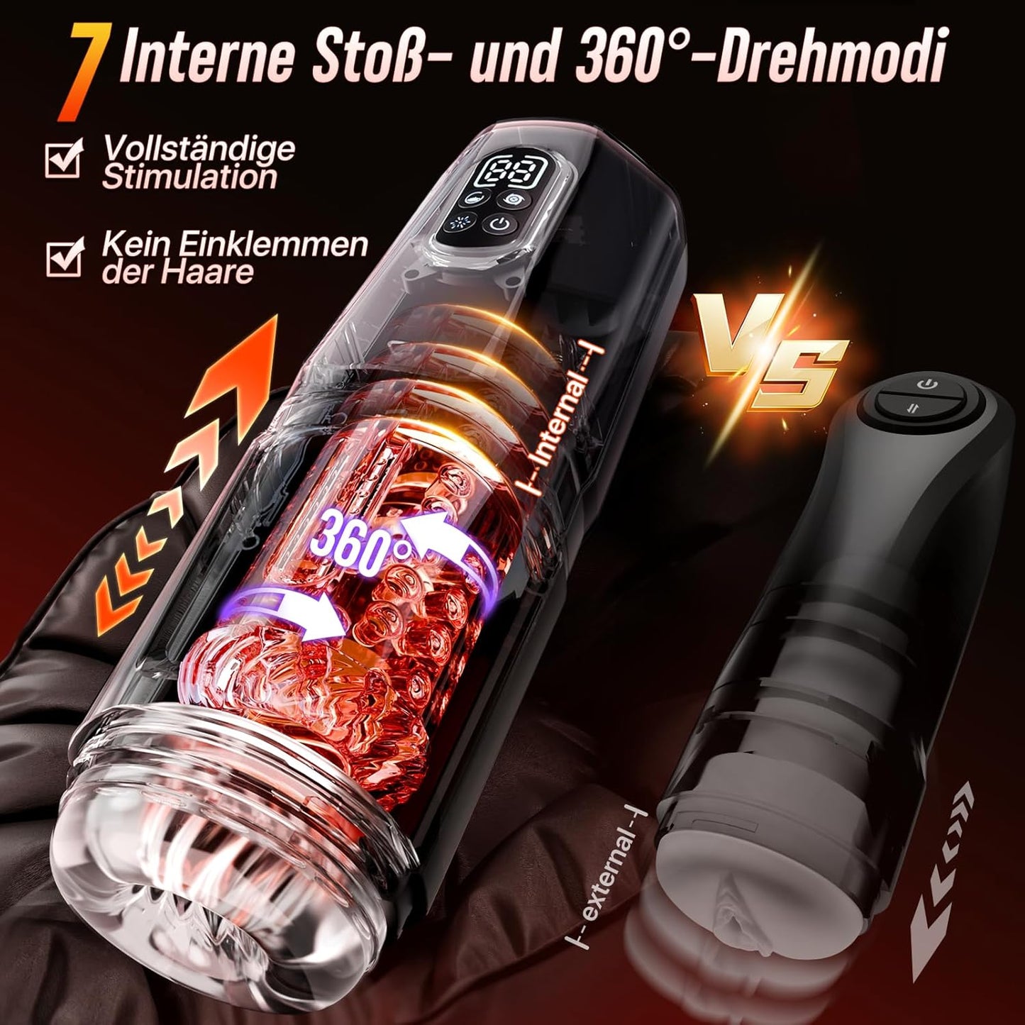 Automatische Masturbator Sex Maschine Stroker Blowjob mit 7 Schub und Rotationsmodi