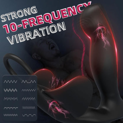 Prostata Massagegerät Analvibratoren Penisring mit 42℃ Heizmodus & 10 Vibrationsmodi