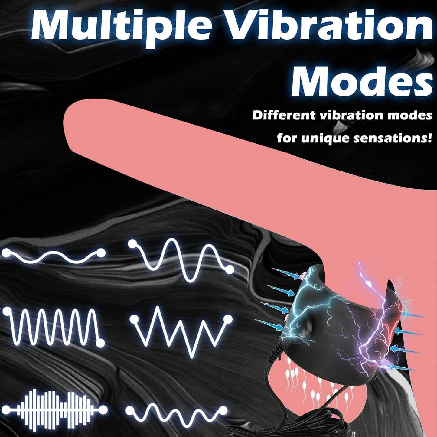 Elektroschock Hodenbrecher Penistrainer Penisring mit Mehreren Vibrationsmodi