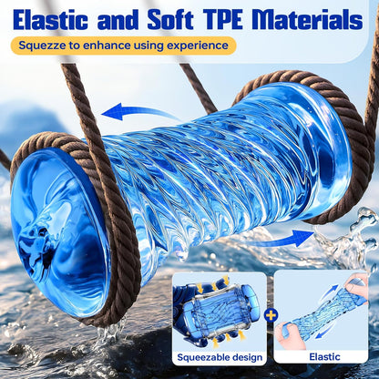 Open-Ended Quetschbarer Masturbator Penistrainer Stroker Blowjob mit Spiralstruktur