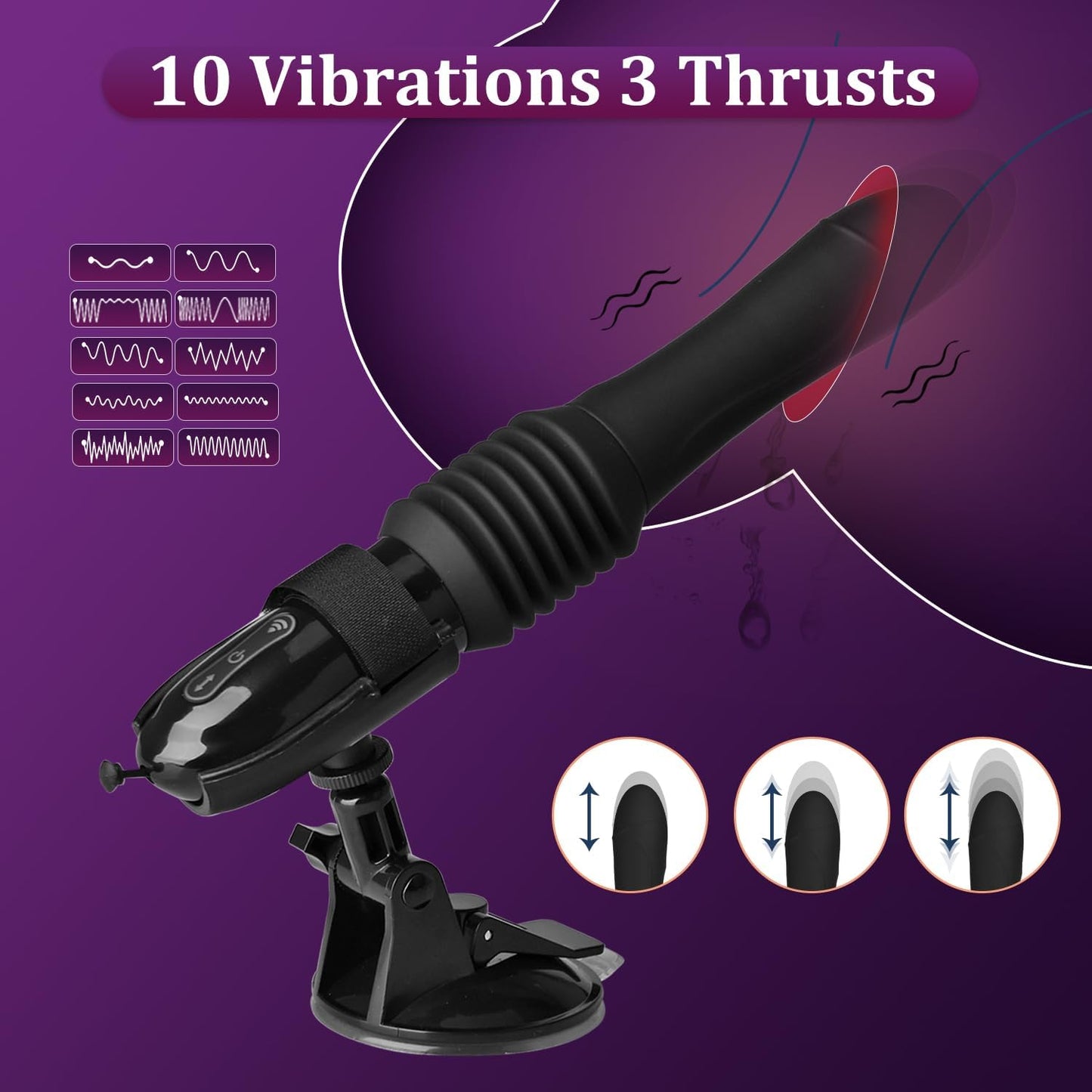 Automatische Stoß-Sexmaschine Realistischer Dildo mit 10 Vibrations und Stoßmodi