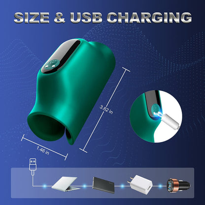 Freihändiger Penistrainer Eichelvibrator Massager Masturbator mit 9 Pulsationsmodi