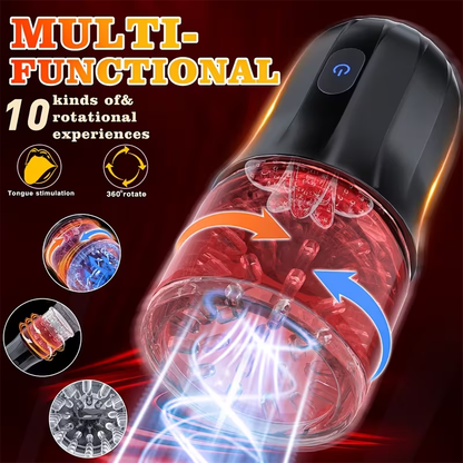 Automatische Masturbationsmaschine Kolbensauger Penistrainer mit 10 Rotationsmodi