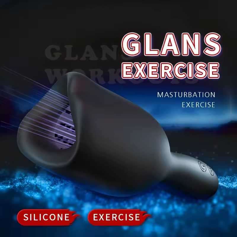 Elektrischer Penistrainer Glans Vibrator Masturbatoren mit 10 Vibrationsmodi & Lecktraining