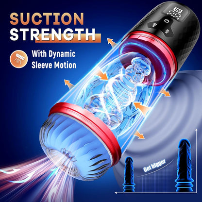 Intelligenter Masturbator PenisPumpe Stroker Blowjob mit 9 Saug und 9 Vibrationsmodi