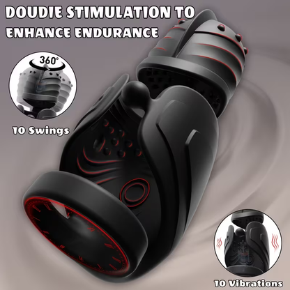 360° Umwickelter Penistrainer Vibrator Cockring mit 10 Schwing und 10 Vibrationsmodi