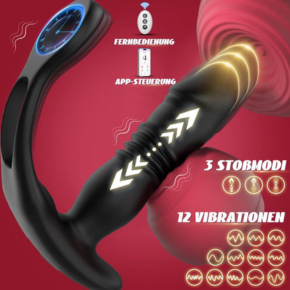 Prostata Stimulator Analvibratoren Penisring mit 12 Vibrations und 3 Teleskop Modi