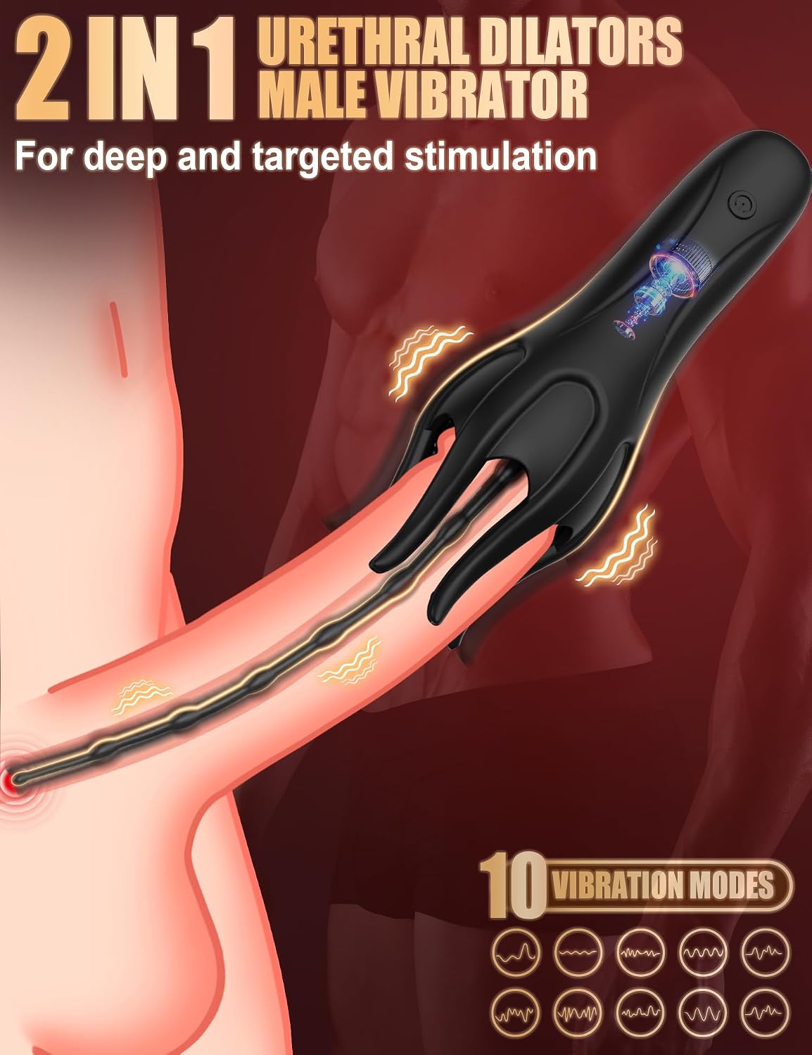 360° Wrapped Penis Trainer Vibrator Harnröhren Dilator mit 10 Vibrationsmodi
