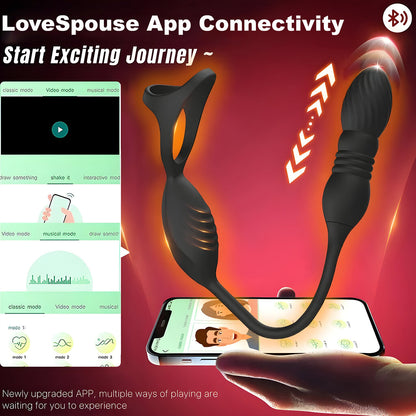 4 IN 1 Analvibrator Dildo Penisring Prostata Stimulator mit 9 Vibrationsmodi