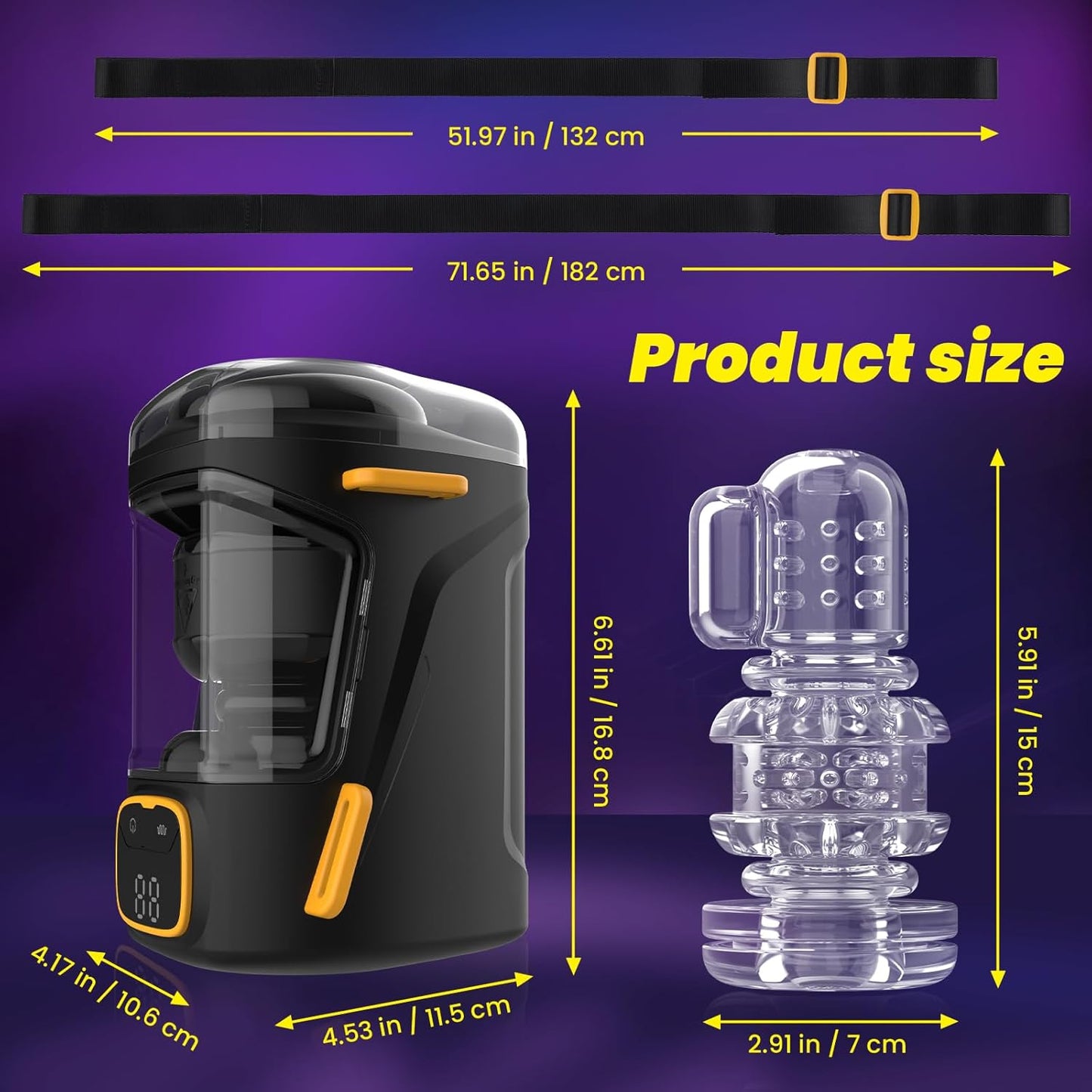 Tragbarer Automatischer Masturbator Stroker Blowjob mit 9 Stoß und 9 Vibrationsmodi