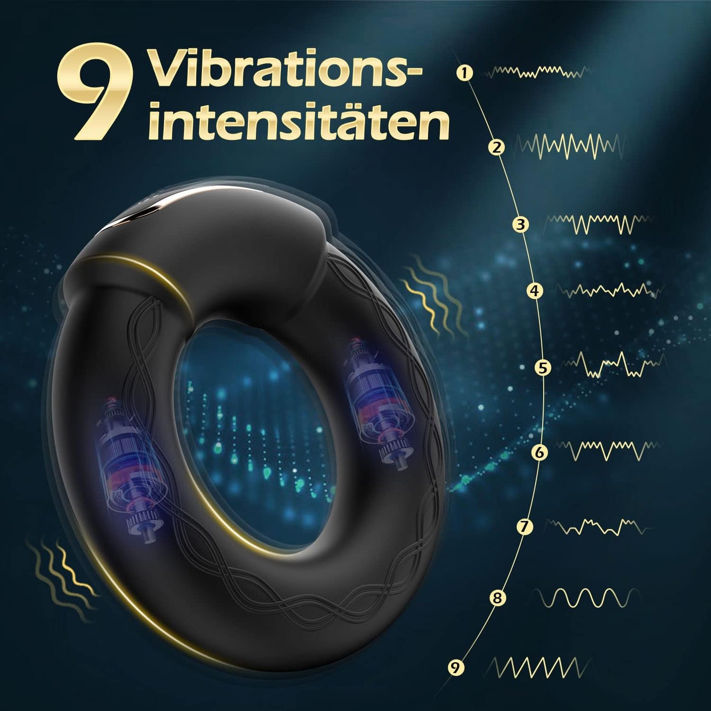 APP Steuerung Heizung Vibrierender Penisring mit 10 Vibrationsmodi